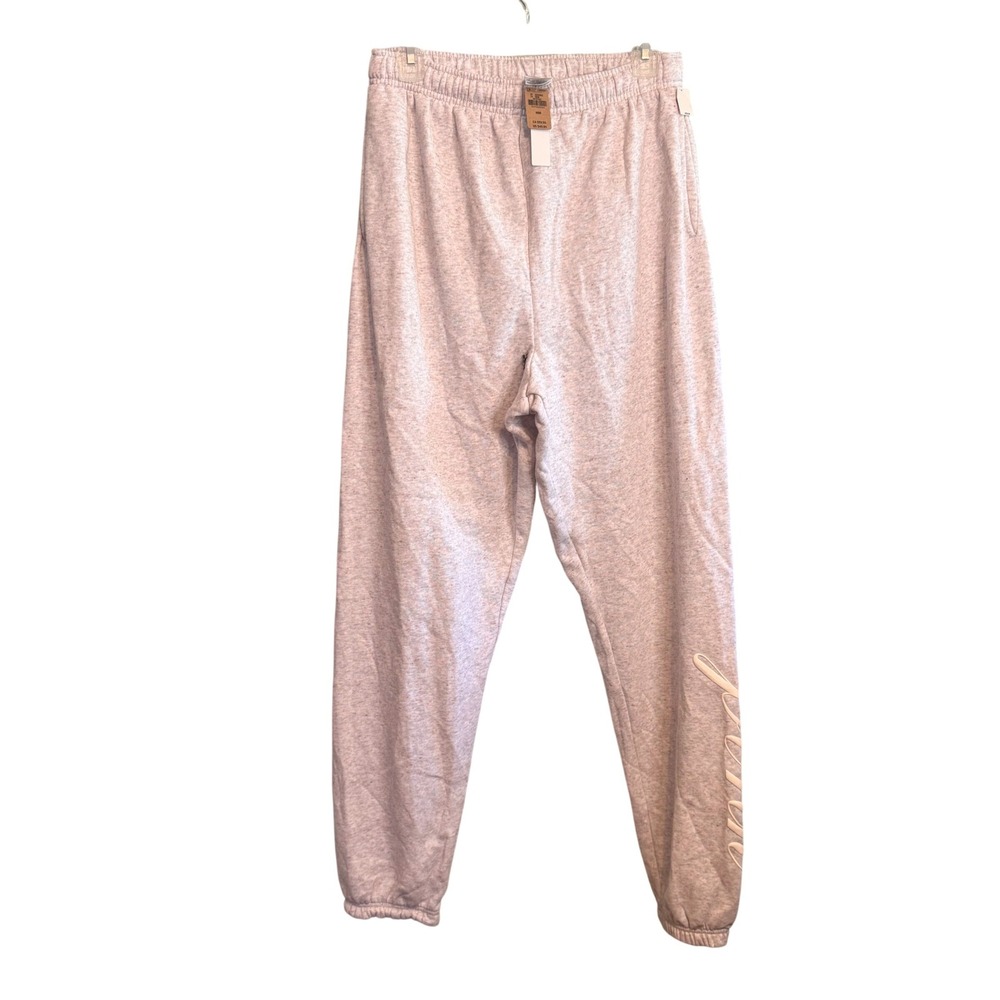NWT PINK Victoria's Secret Tan Grey Brown Logo Joggers Sweatpants Medium